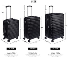 Load image into Gallery viewer, Expandable Suitcase Luggage with Wheels, 21 Inch, Black | Suitcases
